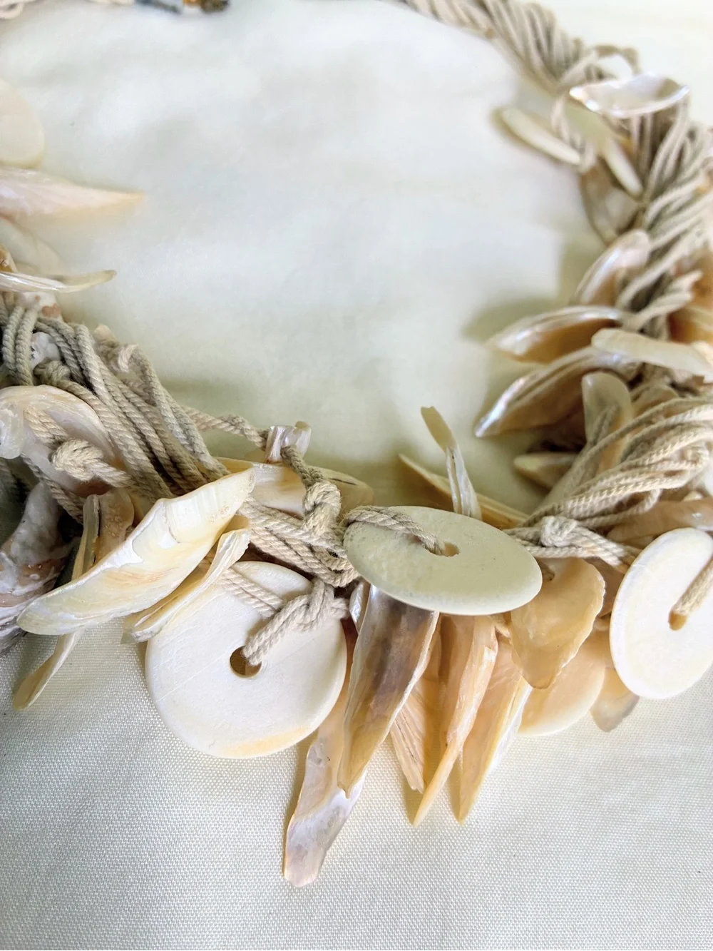 Boho Multi layered beaded necklace with beige beads